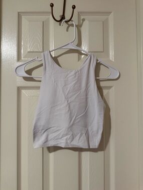 Athleta White Cropped High-Neck Tank